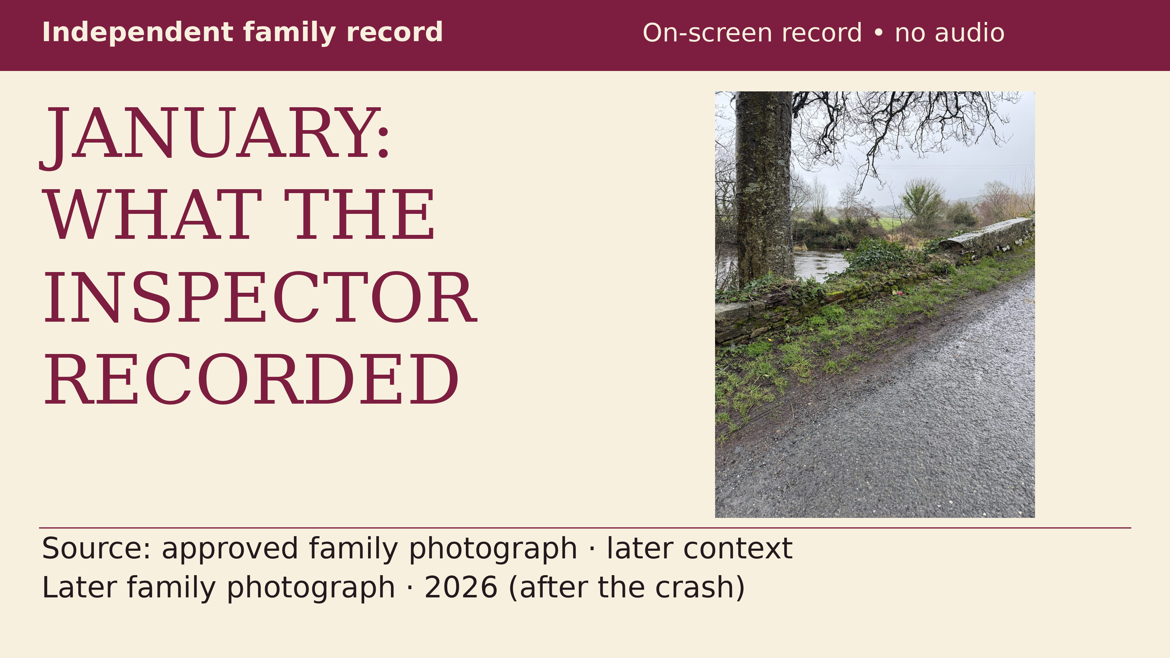 What the January inspector recorded